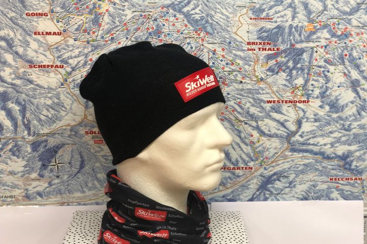 Schlauchtuch SkiWelt mit Motiv: blau mit weiße Sterne